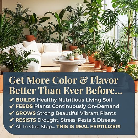 Organic Plant Magic - Fast-Acting Water Soluble Plant Food - All-Purpose Fertilizer Concentrate for Flower, Vegetable, Herb, Fruit Tree, Garden & Indoor Houseplants [One 1/2 lb Bag]