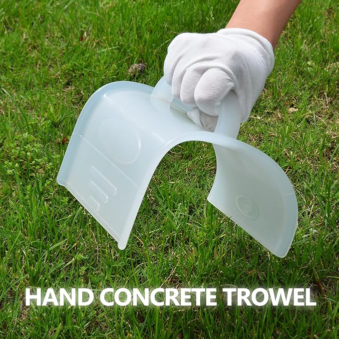 Concrete Trowel Tools for Masonry Cement Hand Plastering Plastic,Mortar Repair Margin Finish Pointing Tile Curved for Garden Corner Flooring Molds,4x7.28inches, 1PC