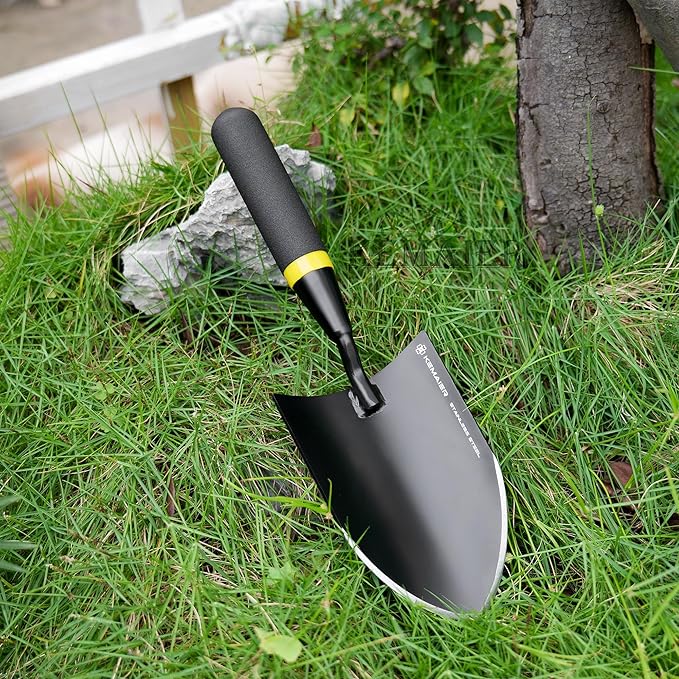 Kemaier Heavy Duty Stainless Steel Garden Trowel and Shovel, Easy Digging and Weeding, Durable Garden Tools for Gardening and Planting