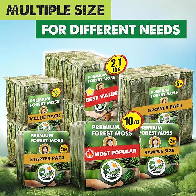 DUSPRO Big Bag Dried Forest Moss for Plant Propagation Sphagnum Moss Bulk for Orchid Repotting Mix Organic Soil Medium Bale Premium Hand Selected 16 QRT