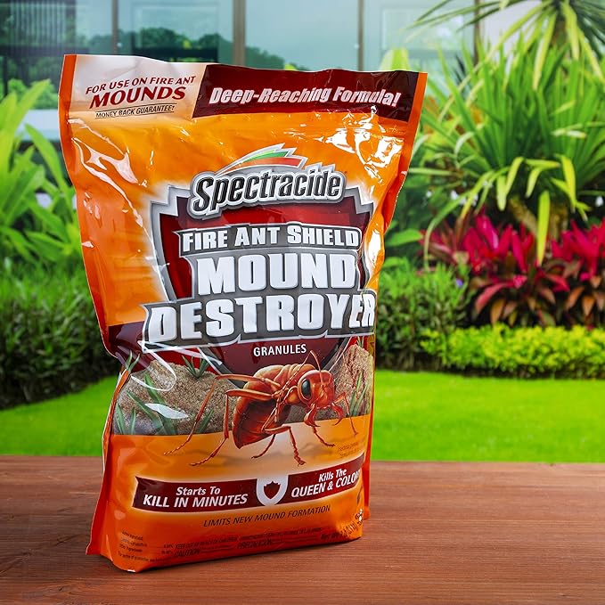 Spectracide Fire Ant Shield Mound Destroyer Granules 7 Pounds, Kills The Queen And Colony, 4 Pack