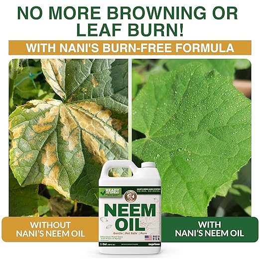 Nani’s Neem Oil Spray for Plants with SnapSpray (1 Gallon) - Ready-to-Use, Made from 100% Cold-Pressed Organic Neem Oil for Plants - Indoor & Outdoor Use for Healthier Horticultural Growth
