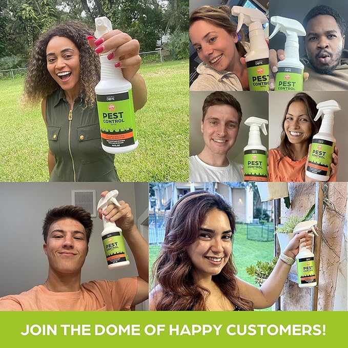 Nature’s Dome Pest Control Spray 32 Oz | 100% Natural Ant Killer & Bug Spray for Indoor & Outdoor Use | Eco-Friendly Bug Spray for Flea, Ticks, Ant & Mosquitos | Safe for Pets and Kids