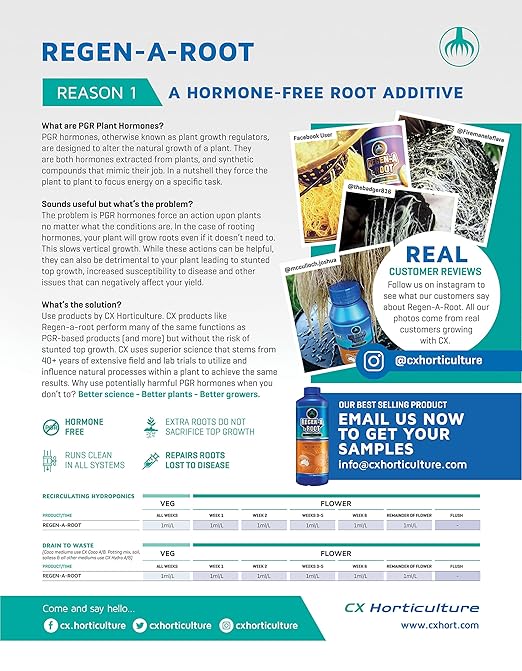 Regen-A-Root 1 Liter | Hormone-Free Root Stimulator for Plants | Promotes Explosive Root Growth in Vegetative & Flowering Stages | Hydroponic, Soil & Coco Compatible (0-0-1)