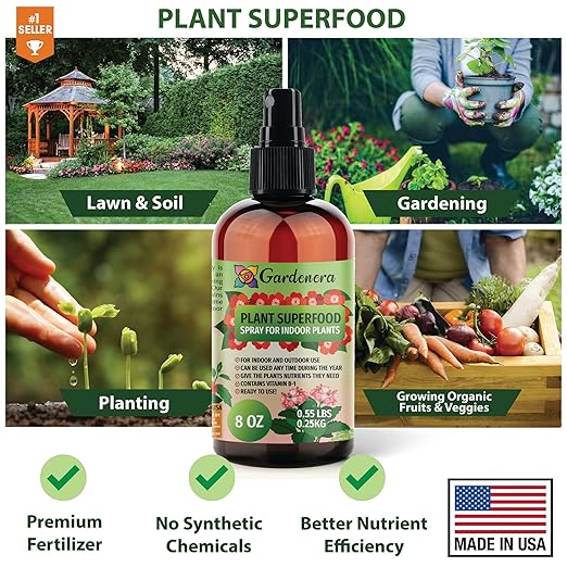 𝐁𝐄𝐒𝐓𝐒𝐄𝐋𝐋𝐄𝐑 Plant Superfood for Fiddle Leaf FIG Plants with B1 Vitamin, Glucose and Essential Minerals - Organic Plant Food Fertilizer for Indoor & Outdoor Fiddle Leaf FIG - 8oz