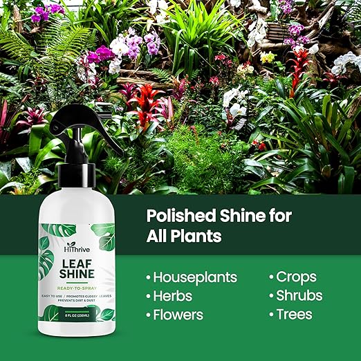 8oz Leaf Shine Spray for Indoor Plants - Plant Leaf Cleaner and Shine for Indoor Houseplants - Makes Leaves Shiny, Vibrant & Healthy