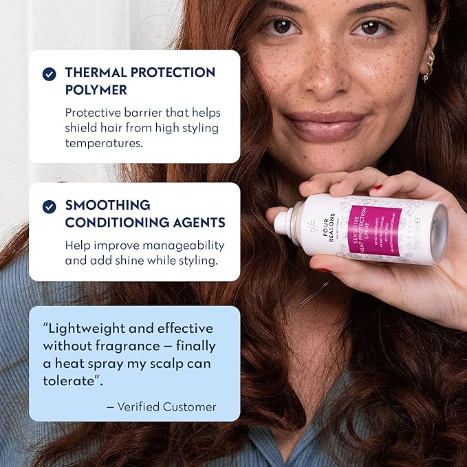 No nothing Sensitive Heat Protection Spray for Hair - Heat Protectant Spray for Women - Vegan, Unscented, Fragrance Free - Travel Size Frizz Control & Thermal Heat Protection