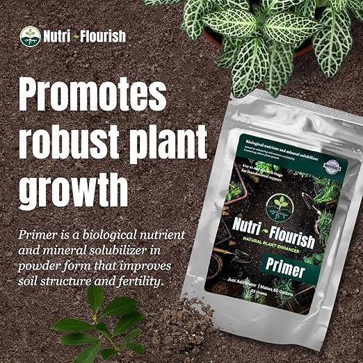 Primer – Natural Plant Enhancer | Soil & Root Support for Healthy Growth | Beneficial Bacteria Formula for Vegetables, Flowers & Ornamentals | Garden & Potting Mix Booster, 55g