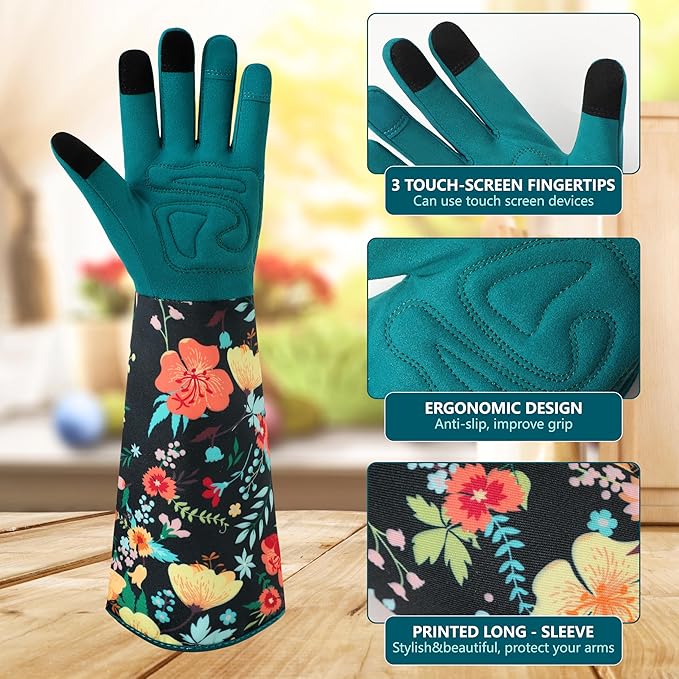 Gardening Gloves for Women Long Sleeve Garden Gloves Ladies Light Protective Gloves for Yard & Outdoor Work