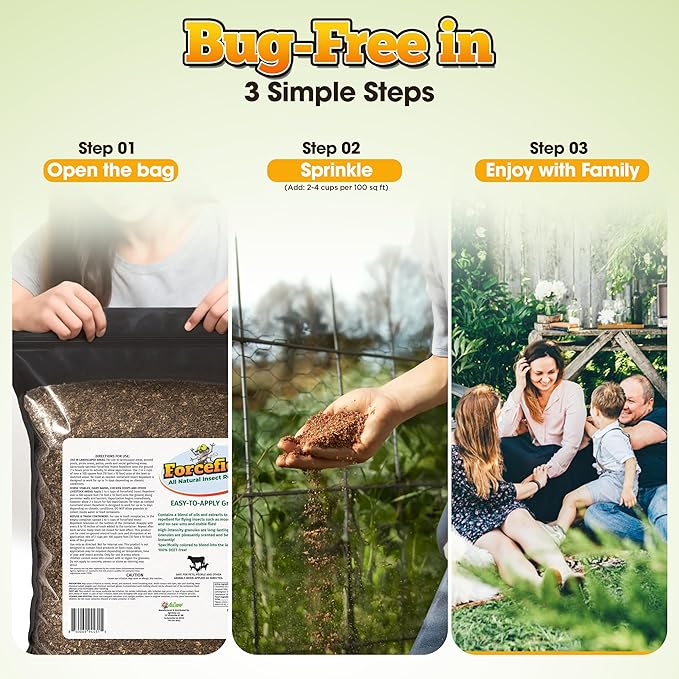 ForceField Natural Mosquito Yard Treatment - Repellent Granules for Backyard Mosquito Control | Pet Safe, DEET-Free Outdoor Control | Long-Lasting Barrier for Lawns, Patios, & Barns 8 LB
