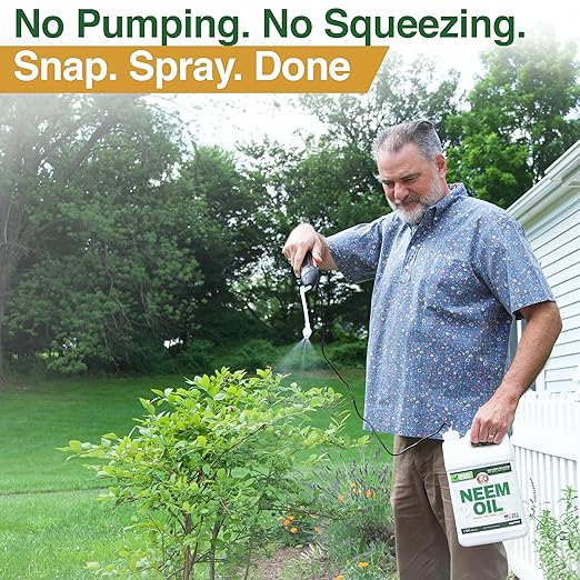 Nani’s Neem Oil Spray for Plants with SnapSpray (1 Gallon) - Ready-to-Use, Made from 100% Cold-Pressed Organic Neem Oil for Plants - Indoor & Outdoor Use for Healthier Horticultural Growth