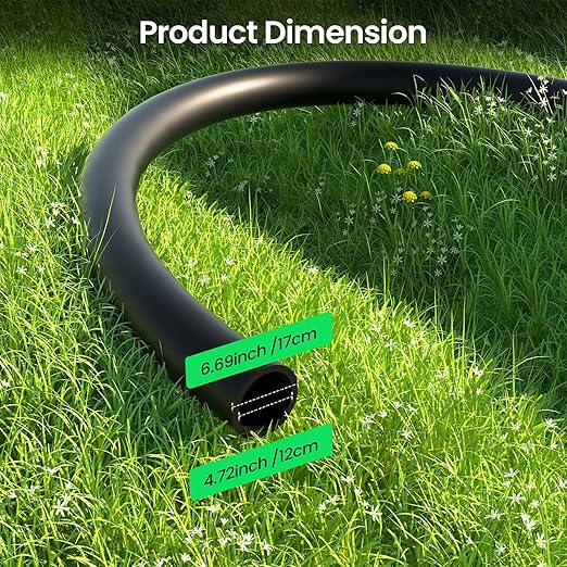 MIXC 1/2 Inch Drip Irrigation Tubing,100FT Main Tubing Hose, Flexible PVC Hose for Irrigation Parts Drip Emitters Drip Irrigation Systems, Black