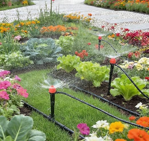 1/4" Drip Irrigation Emitters, Yulaiyoen 1/4-inch Spray Emitters 30 Pack, Automatic Drip Irrigation Parts Accessories, 360 Degree Drip Irrigation Sprinkler Heads Sprayer for Irrigation System