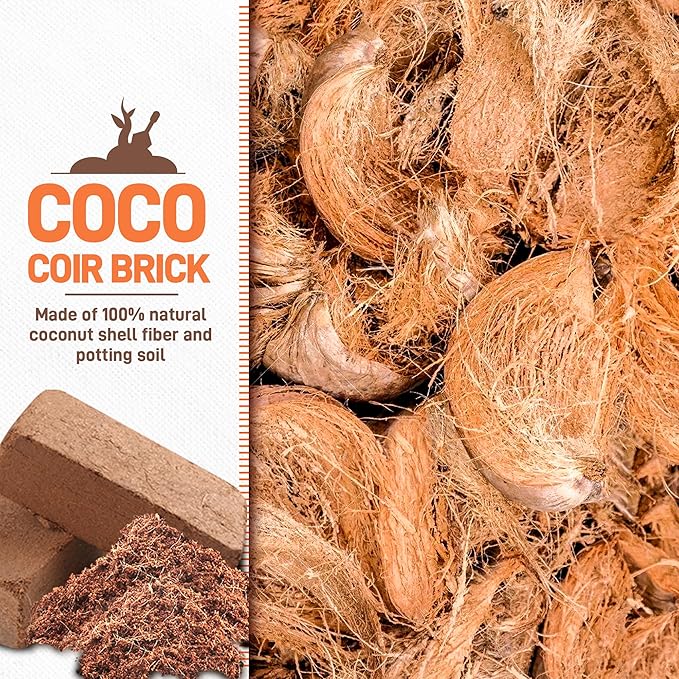9-Pack Premium Organic Coco Coir Bricks for Plants - Low EC & pH Balance - 100% Natural Peat Moss Mix with Coconut Husk Fiber - Perfect for Gardening, Potting Soil Substrate - 12.6 lbs