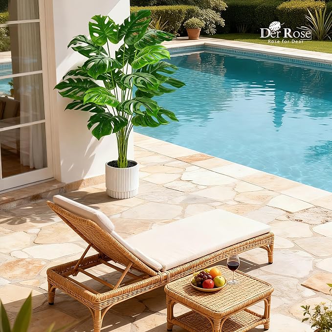 Der Rose 44" Tall Fake Monstera Tree Artificial Faux Plant for Home Living Room Porch Balcony Indoor Outdoor Decor