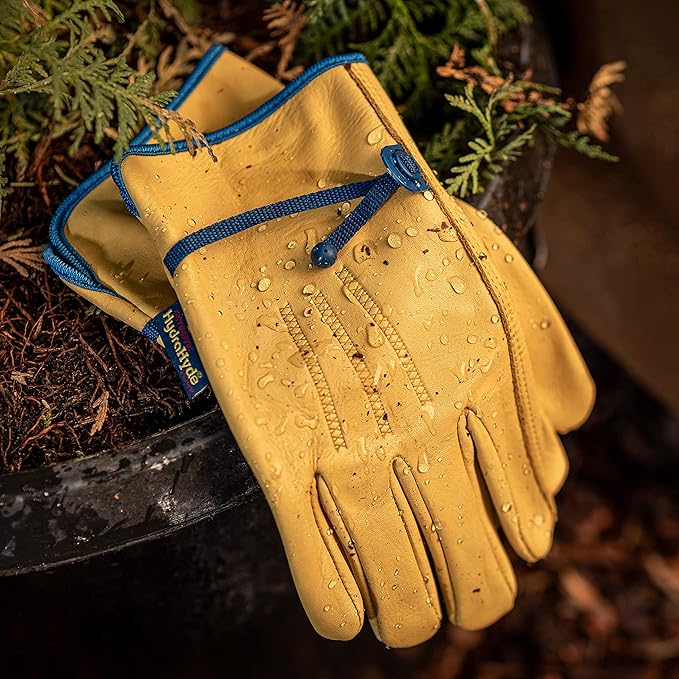 Wells Lamont Men's Adjustable HydraHyde Leather Work Gloves – Water-Resistant, Breathable, Durable – Ideal for Gardening, Landscaping, Ranching – Heavy Duty Leather Work Gloves – Saddletan, X-Large