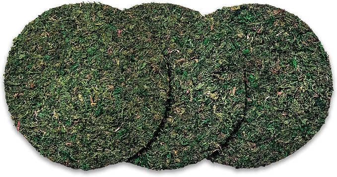 SuperMoss Topper Preserved Green Mountain Moss with Mesh Backing | Indoor Plant Cover for Flowerpots, Orchid Pots, Succulent Soil, Terrariums, and Craft Décor, 3 Count
