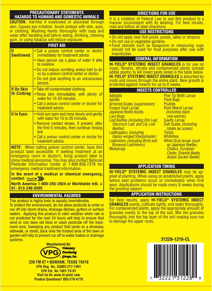 Hi-Yield (31228) Systemic Insect Granules (1 lbs.)