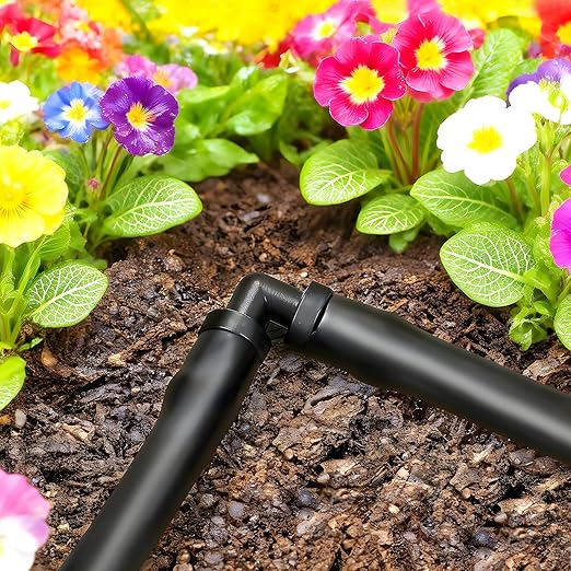 60 Pack Drip Irrigation 1/4" Barbed Elbow Fittings, Drip Line Barbed 90 Degree Elbow Connectors for 1/4 Inch Irrigation Tubing Micro Irrigation Connection Parts for Garden Sprinkler Systems