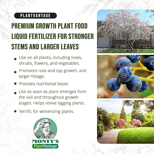 PlantVantage Premium Growth Liquid Plant Fertilizer – NPK Fertilizer (8-16-8) with Zinc & Iron, Liquid Plant Food for Stronger Stems & Larger Leaves, Foliar Spray for Trees, Shrubs & Flowers – 32 oz