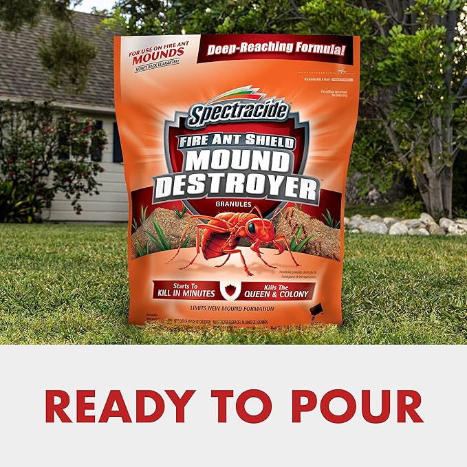 Spectracide Fire Ant Shield Mound Destroyer Granules, Destroys Fire Ant Mound, Kills Queen and Colony, 7 lb