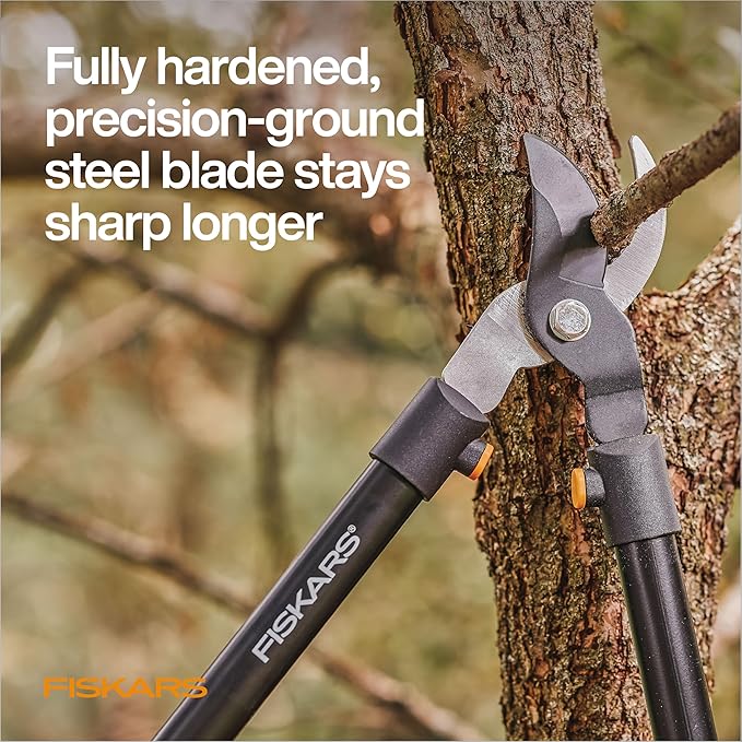 Fiskars 28" Loppers for Tree Trimming, Heavy Duty, Rust-Resistant Sharp Bypass Steel Blade Loppers, Branch Cutter up to 1.5" Diameter Cut Capacity, Shock-Absorbing Handle, Garden Tools