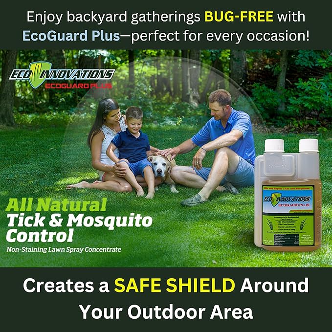 Mosquito Fogger Outdoor Plant Based Spray for Yard, Natural Tick Control Kills Repels Harmful Bugs, Safe for Kids Pets Plants, 16 Oz Covers 2 Acres