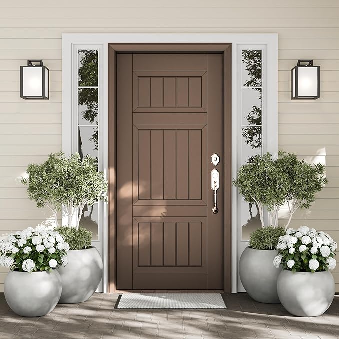 DTY Mount Sherman 16.1'' D x 13.6'' H (Pot Opening 11.8") Fiberstone Round Planter with Drainage Hole, Smooth Finishes, Weather Resistant for Indoor and Outdoor, 2 Extra Coco Mats - Gray, Medium