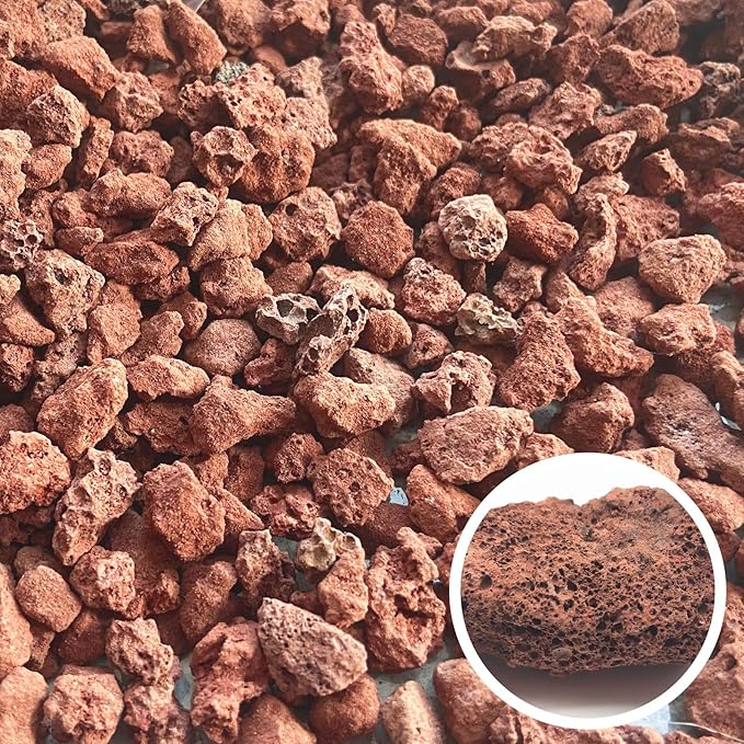Red Lava Rocks for Plants -100% Pure Volcanic Rock No Dyes or Chemicals-Best Lava Stones Top Dressing for Cacti Succulents Plants,Bonsai