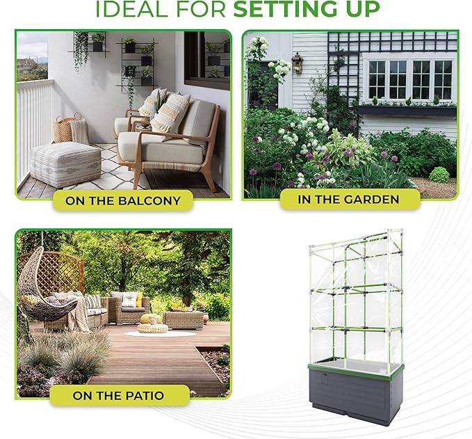 BioGreen Cover for Raised Garden Bed City Jungle & Heidelberg | Transparent Design | Incl. 2 Zippers | Protection from Cool Nights | Easy to Assemble