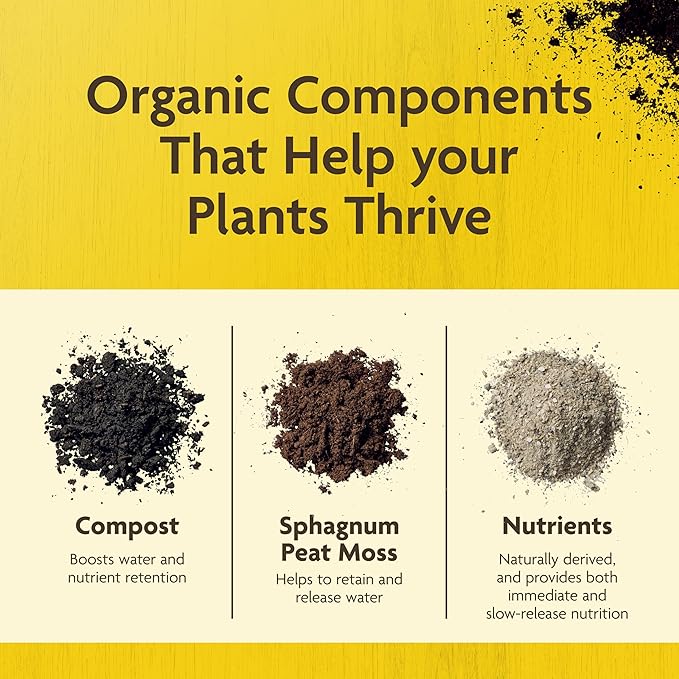 Miracle-Gro Organic Outdoor Potting Mix - Plant Soil for Outdoor Container Plants, Contains Quick-Release Natural Fertilizer, OMRI Listed, 16 qt.