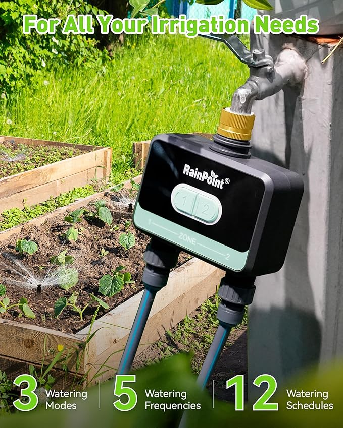 RainPoint WiFi Water Timer for Garden Hose with Brass Inlet,Blue
