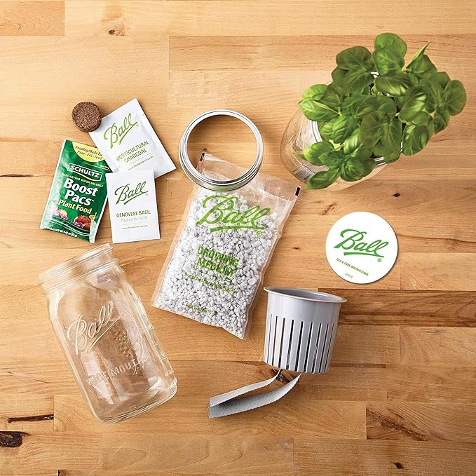 Ball 1440016021 Self-Watering Herb Growing Kit, Clear