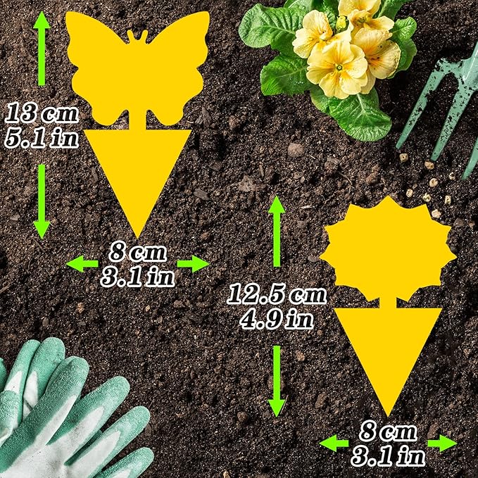 Fruit Fly Traps Indoor Fungus Gnat Trap 48PCS for Plants Yellow Houseplants Outdoor Use Insect Sticky