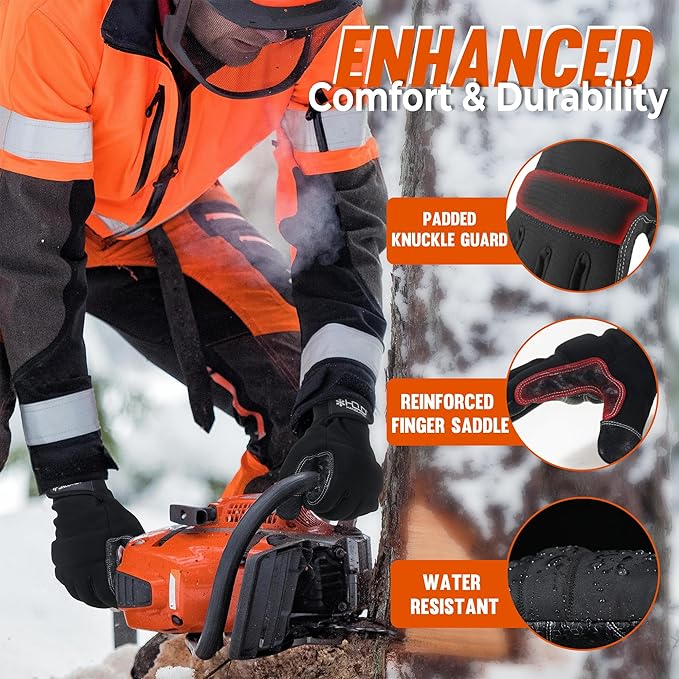 HANDLANDY Work Gloves for Men & Women, Utility Mechanic Working Gloves Touch Screen, Flexible Gardening Gloves for Yard