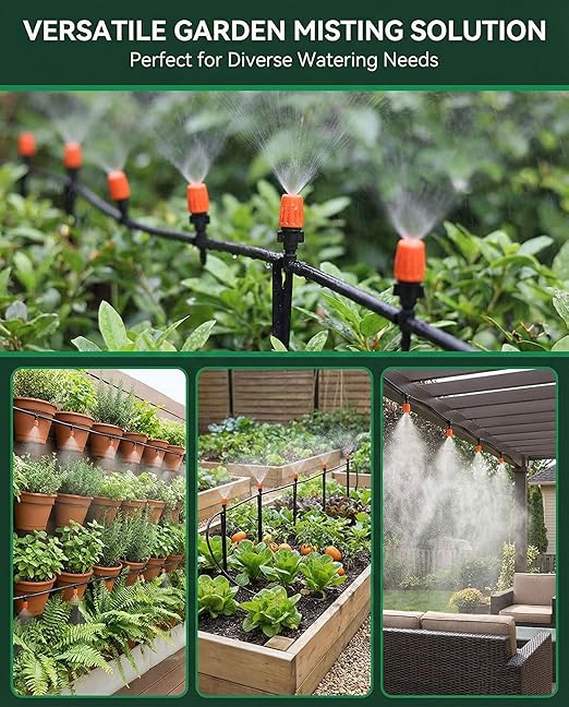 Drip Irrigation System，1/4" Blank Distribution Tubing Watering Hose, DIY Micro Sprinkler Automatic Plant Waterer for Garden, Greenhouse, Raised Bed, Patio & Outdoor Plants （50FT
