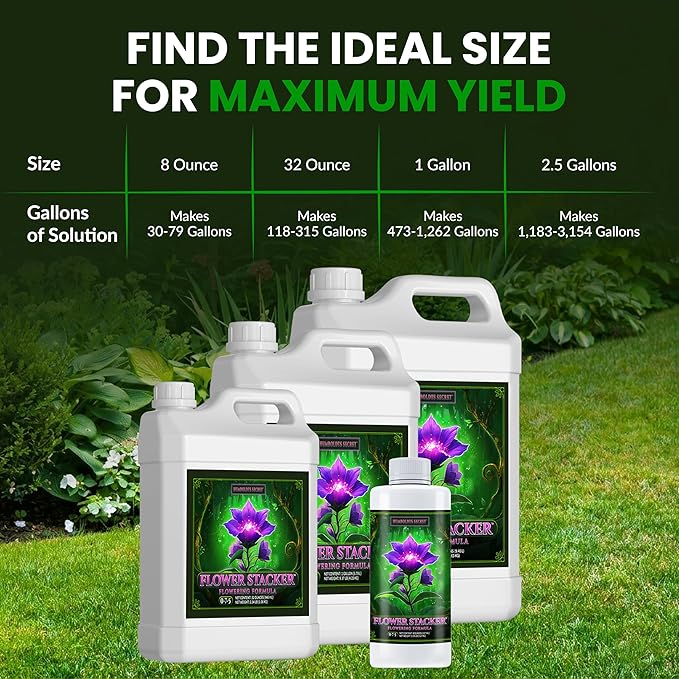 Humboldts Secret Flower Stacker | 0-7-5 Bloom Booster with Vitamin B1 | High Phosphorus Potassium Flowering Nutrients | Potting Soil Hydroponics Coco | Indoor & Outdoor Plants | 1 Gallon