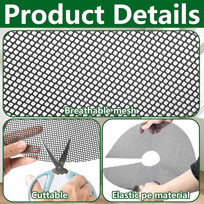 Adnee 4 Pcs 15.7 Inch Plant Pot Grids-Cuttable Plant Pot Soil Covers Protectors from Animals-Indoor Round Planter Pots Soil Guard for Outdoor Garden Plants Protection