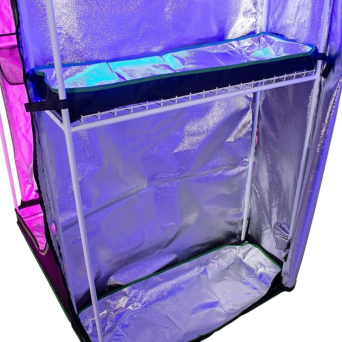 48" x 36" x 80" 2 in 1 Grow Tent Kit with Viewing Windows & Flood Trays – Dual Hydroponic Grow Tents - Smell Proof Grow Tent - for Indoor Growing