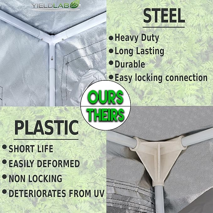 96x48x78 Reflective Indoor Grow Tent 4x8 - Mylar Grow Tent - for Indoor Grow Room - Hydroponics Growing Tent - Grow Tents