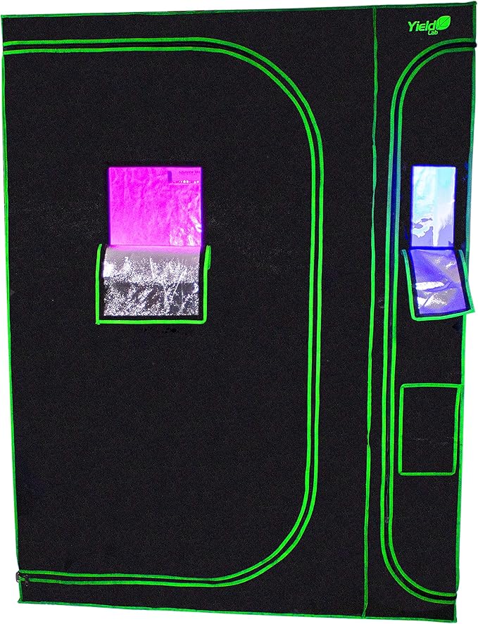 60" x 48" x 80" 2 in 1 Grow Tent Kit with Viewing Windows & Flood Trays – Dual Hydroponic Grow Tents - Smell Proof Grow Tent - for Indoor Growing
