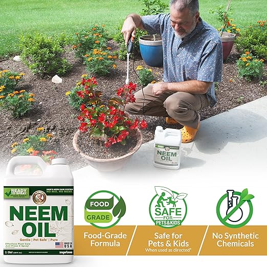 Nani’s Neem Oil Spray for Plants with SnapSpray (1 Gallon) - Ready-to-Use, Made from 100% Cold-Pressed Organic Neem Oil for Plants - Indoor & Outdoor Use for Healthier Horticultural Growth
