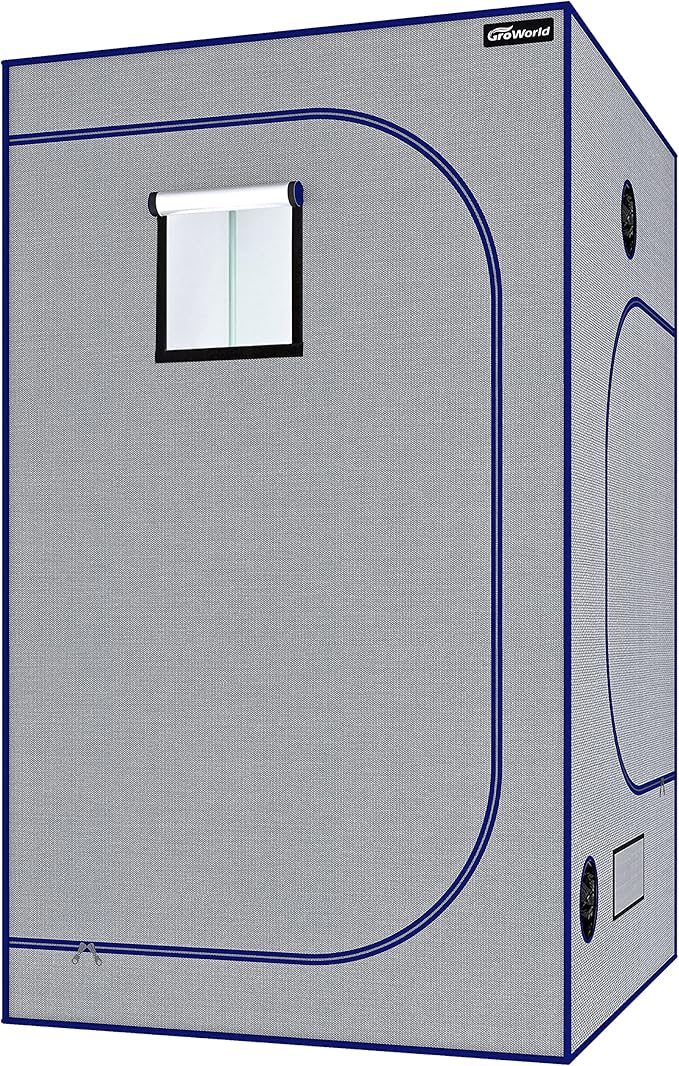 Grow Tent Kit, 48"x48"x80" Greenhouse Tent with 19mm Poles, High Reflective 600D Mylar Hydroponic Tent with Observation Windows for Indoor Plant Growing (Gray, 48"x48"x80")